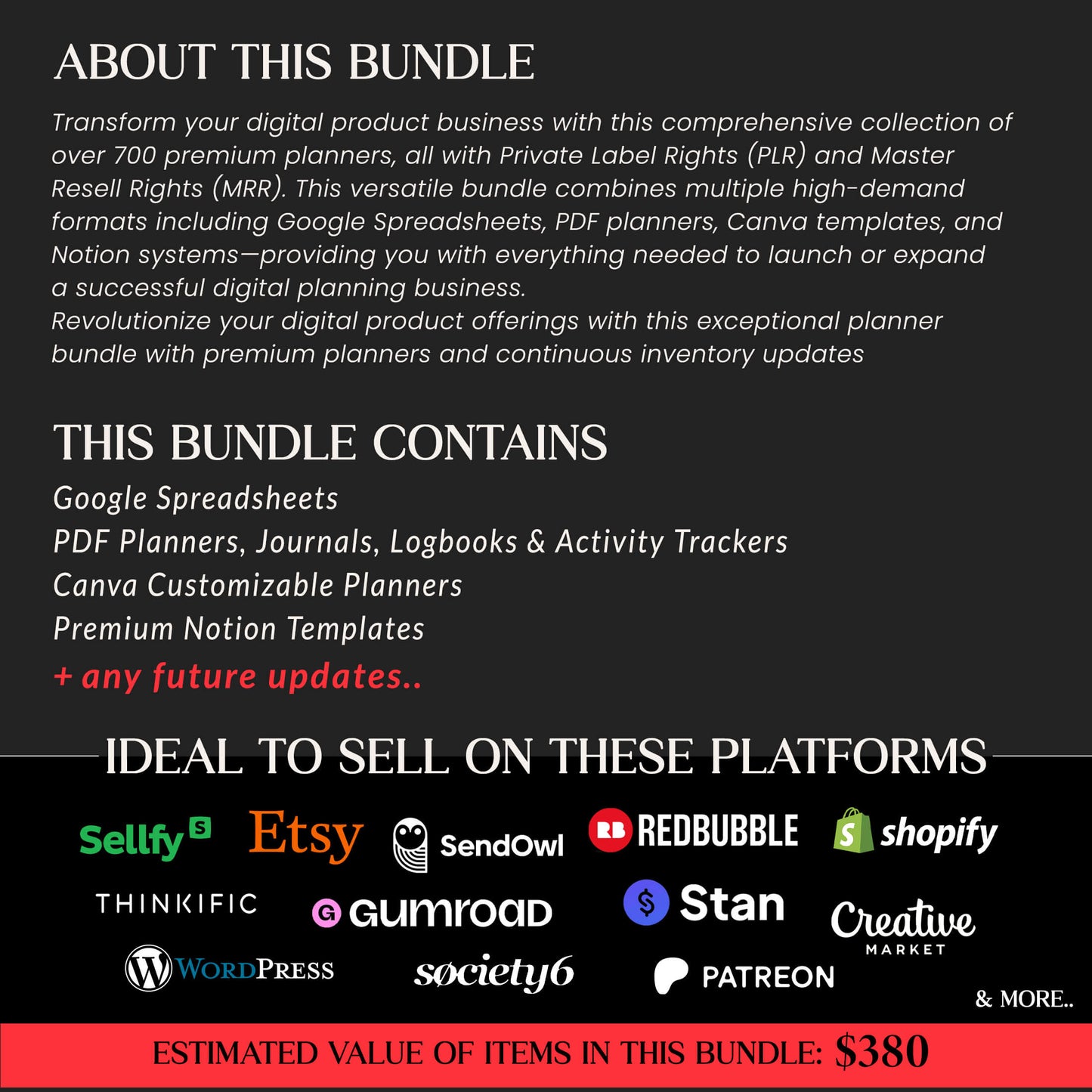 750+ Digital Planners Mega Bundle, Notion Templates, Financial Google Spreadsheets