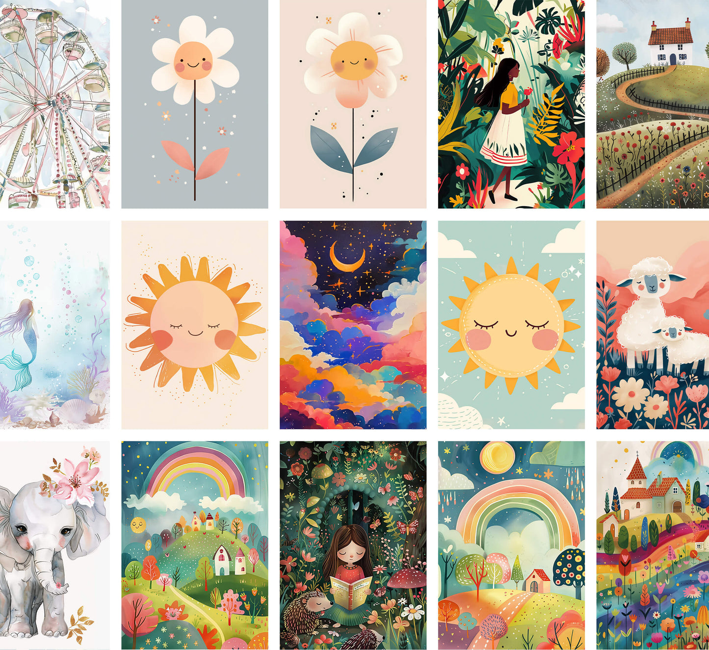 Kids Nursery Store Creator Bundle, Kids Nursery Prints and Patterns, Nursery Wall prints