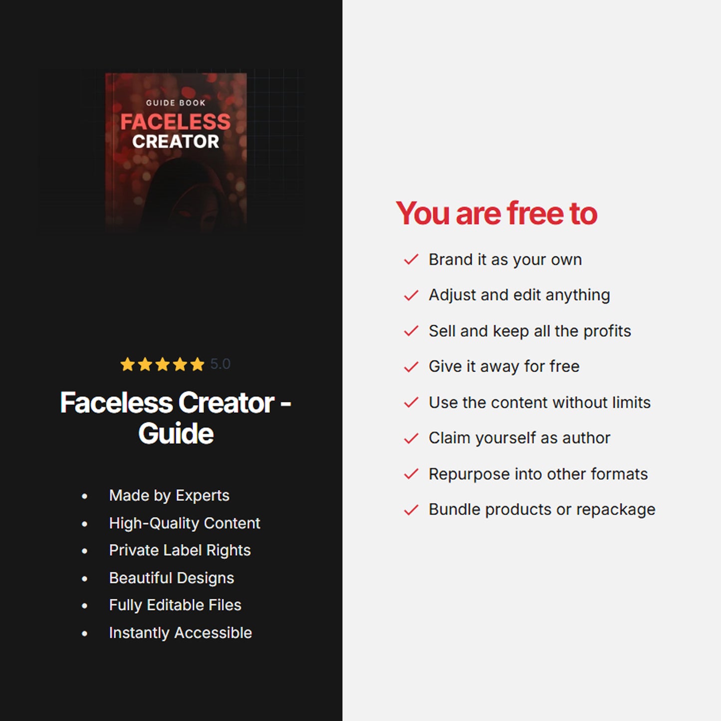 Faceless Creator Bundle | Ebook, Workbook, Guide, Checklist, Prompts | Build Trust, Automate, Scale, Faceless Content Creation Masterclass