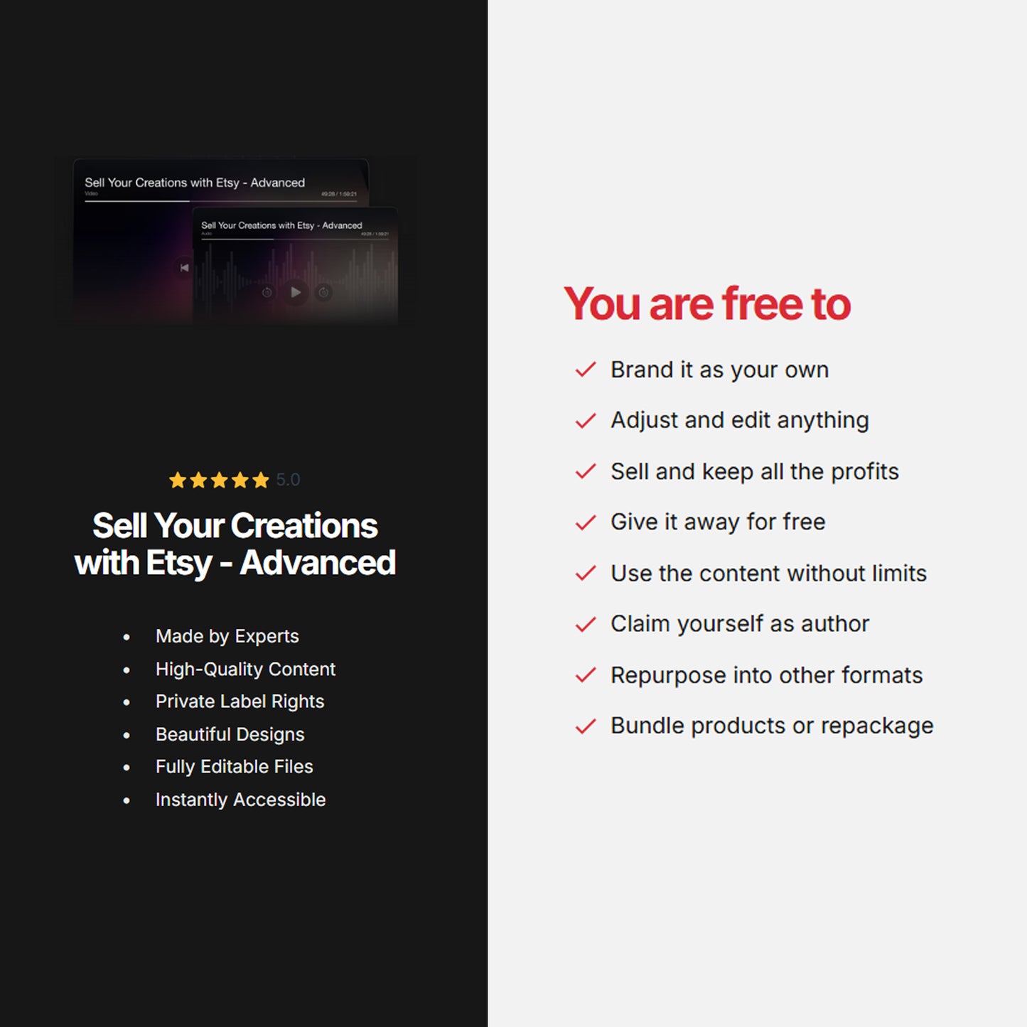 Sell Your Creations with Etsy Video & Audio Course | Etsy Marketing and Shop Growth Strategies, Etsy Growth Course, Etsy Learning Bundle
