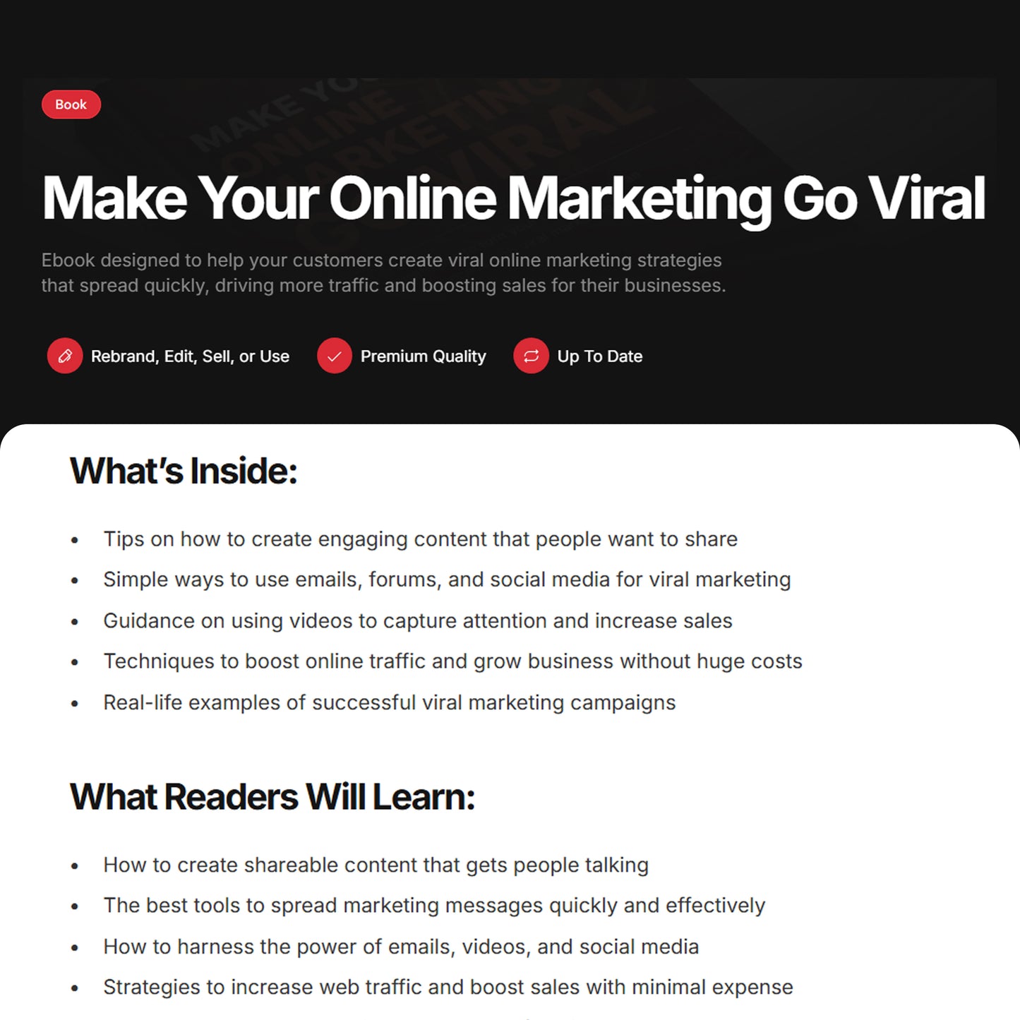 Make Your Online Marketing Go Viral | Ebook | Viral Campaign Strategies for Social Media, Emails & Videos, Online Business Building Guide