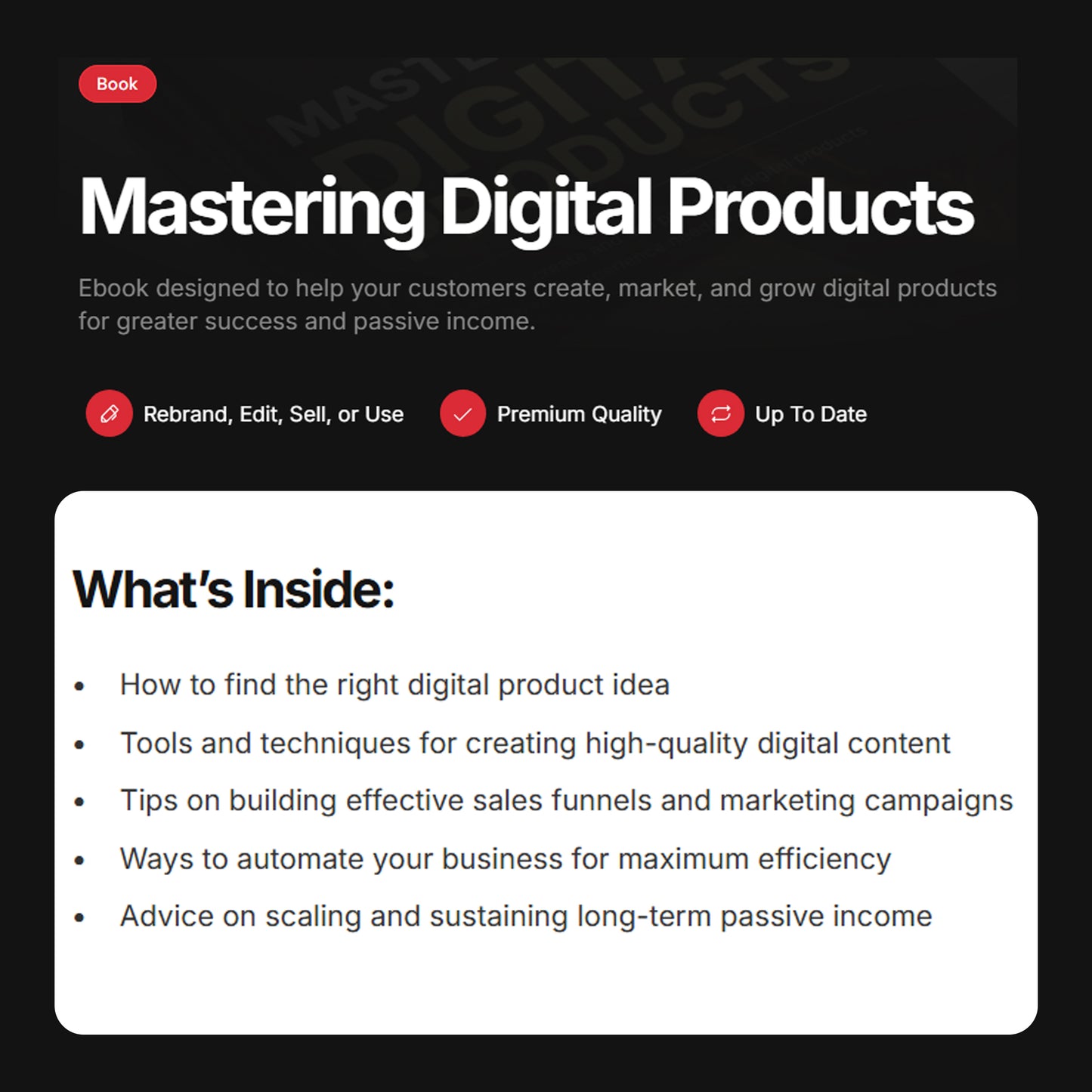 Mastering Digital Products | Ebook Guide | Create, Market & Automate Digital Products for Passive Income Success, Digital Products Guide