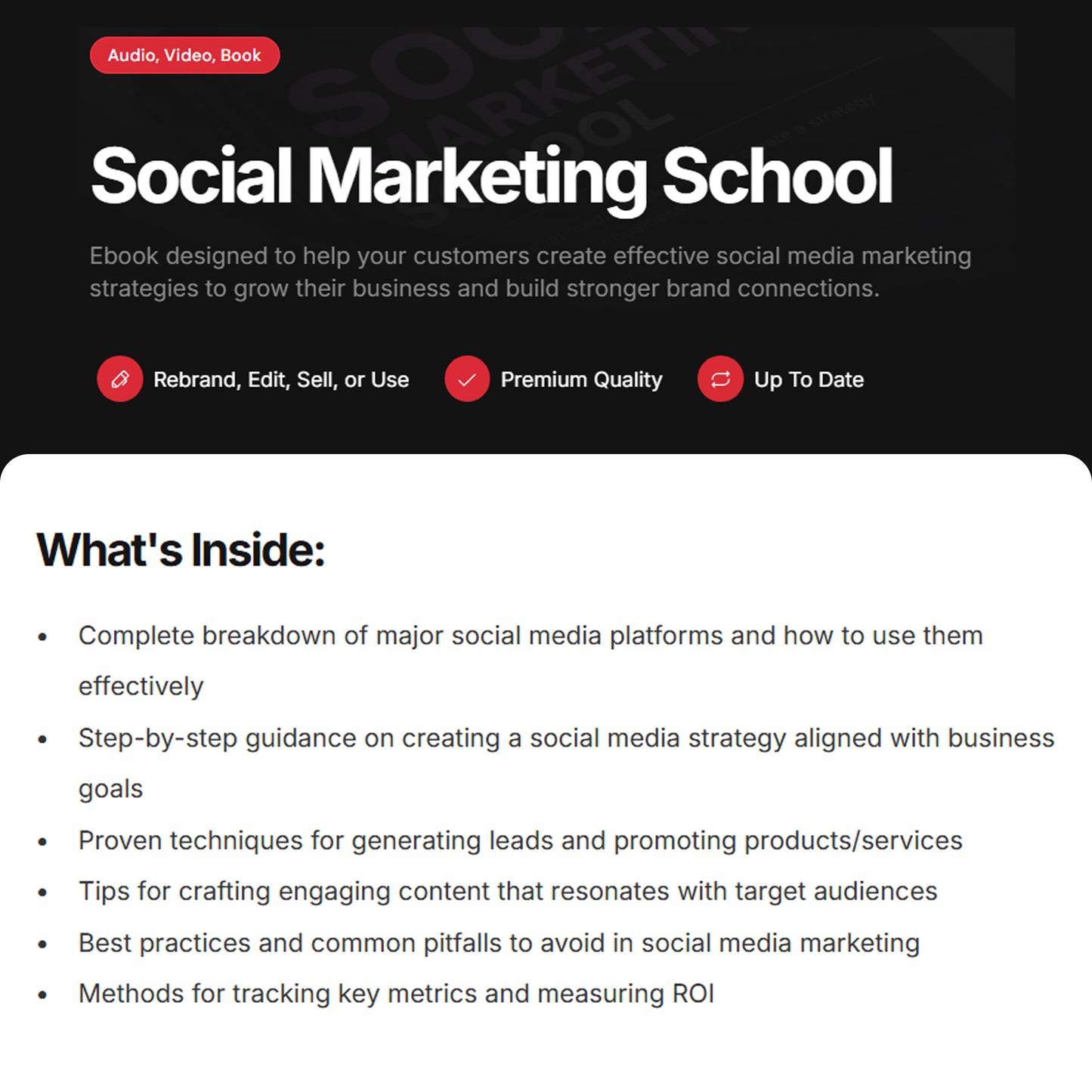 Social Marketing School | Ebook, Audio, Video Course | Social Media Strategy, Growth & Engagement Guide, Ultimate Social Media Masterclass