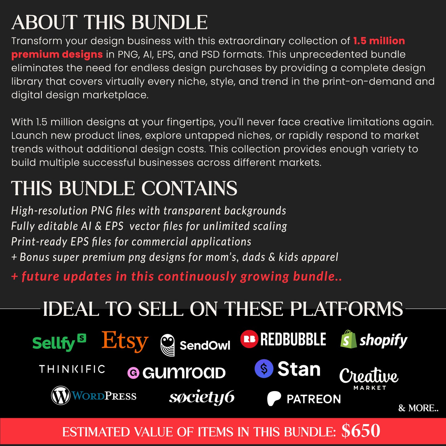 1.5 Million PNG Mega Bundle, 1200+ Bonus HQ Designs