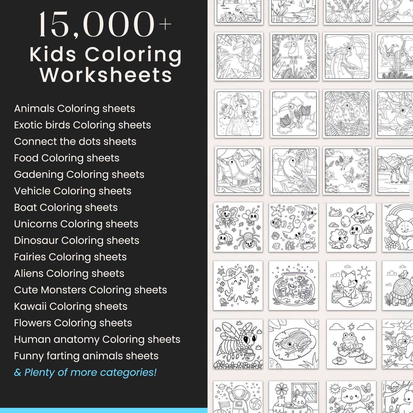Kids Learning & Classroom Activities Mega Bundle, Teachers Parents Worksheets For Kids