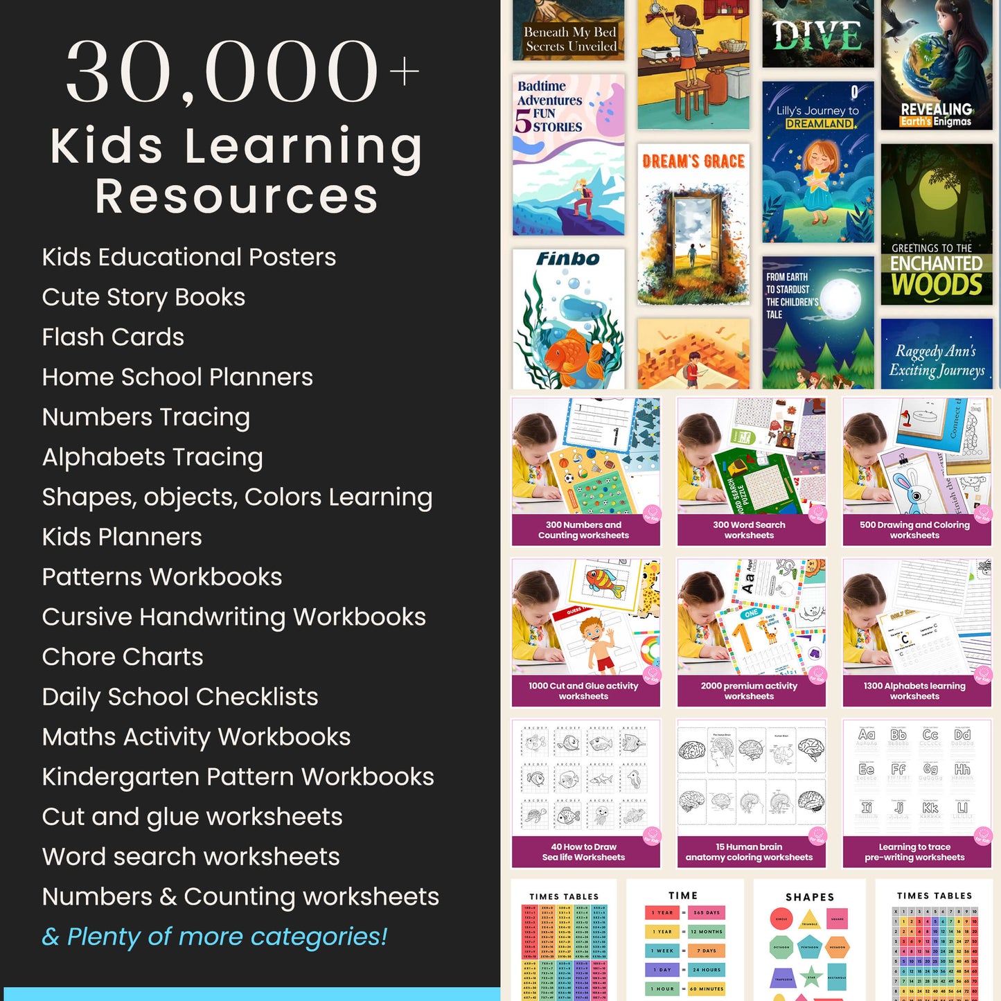 Kids Learning & Classroom Activities Mega Bundle, Teachers Parents Worksheets For Kids