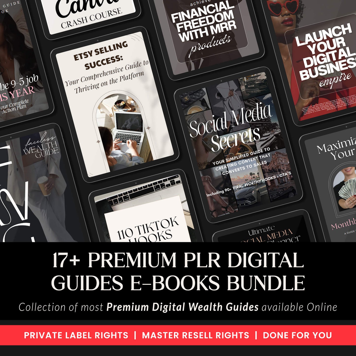 Premium Digital Wealth Guides E-Books Bundle, Digital Empire Creation Bundle, Passive Income Building Books