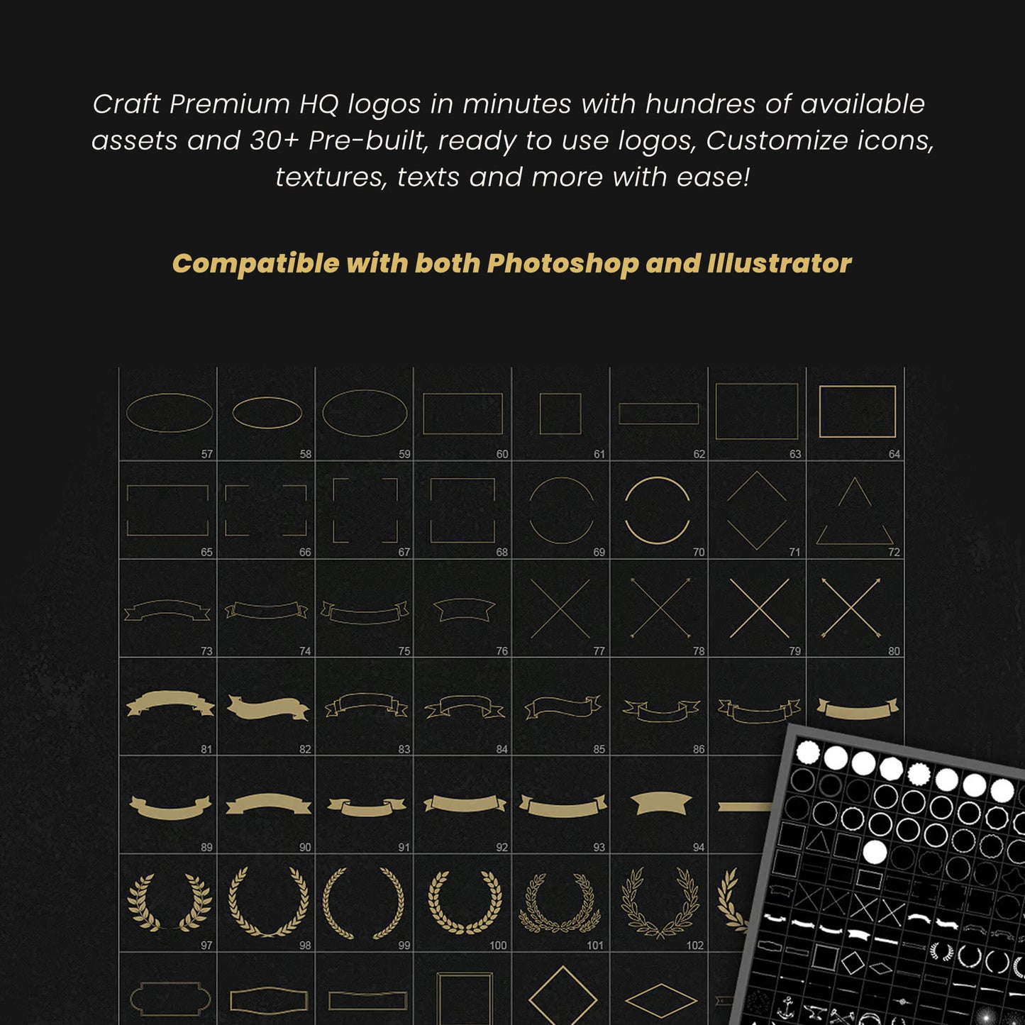 Logo Creation kit, Easily Create premium logos with 300+ Premium Logo Elements, Logo Maker
