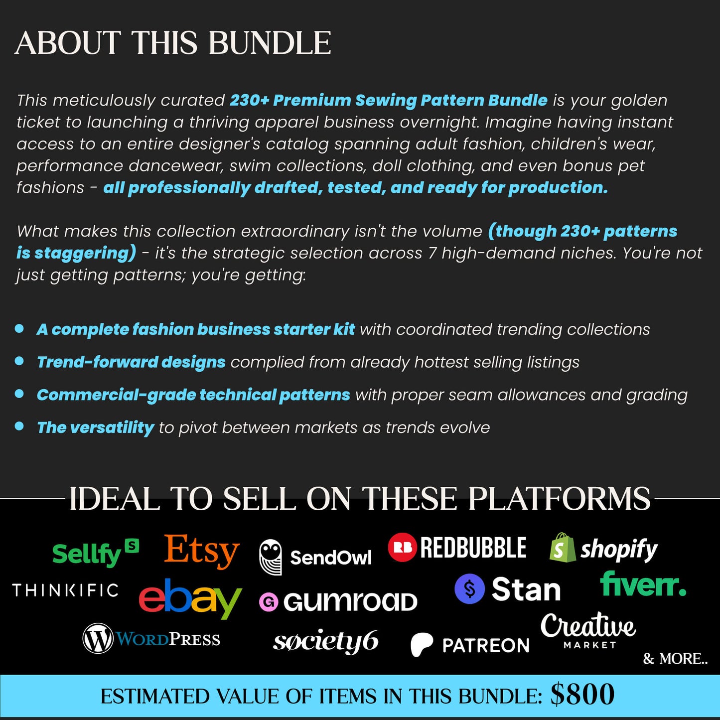 230+ Mega Sewing Patterns bundle, Sewing Digital pattern bundle sewing templates 230+ Patterns
