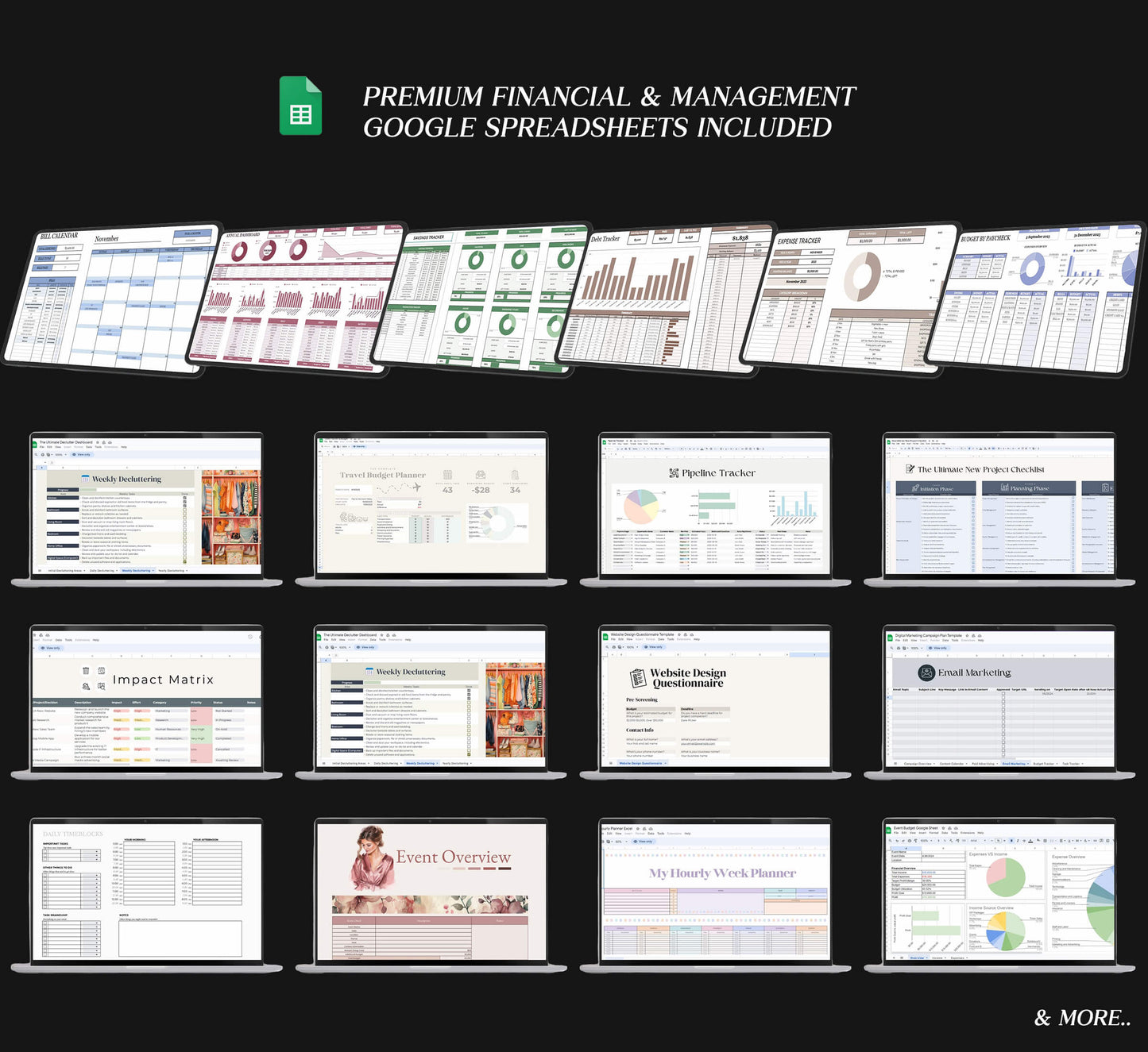 750+ Digital Planners Mega Bundle, Notion Templates, Financial Google Spreadsheets