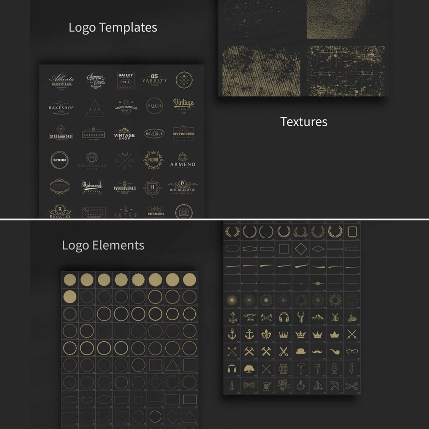 Logo Creation kit, Easily Create premium logos with 300+ Premium Logo Elements, Logo Maker
