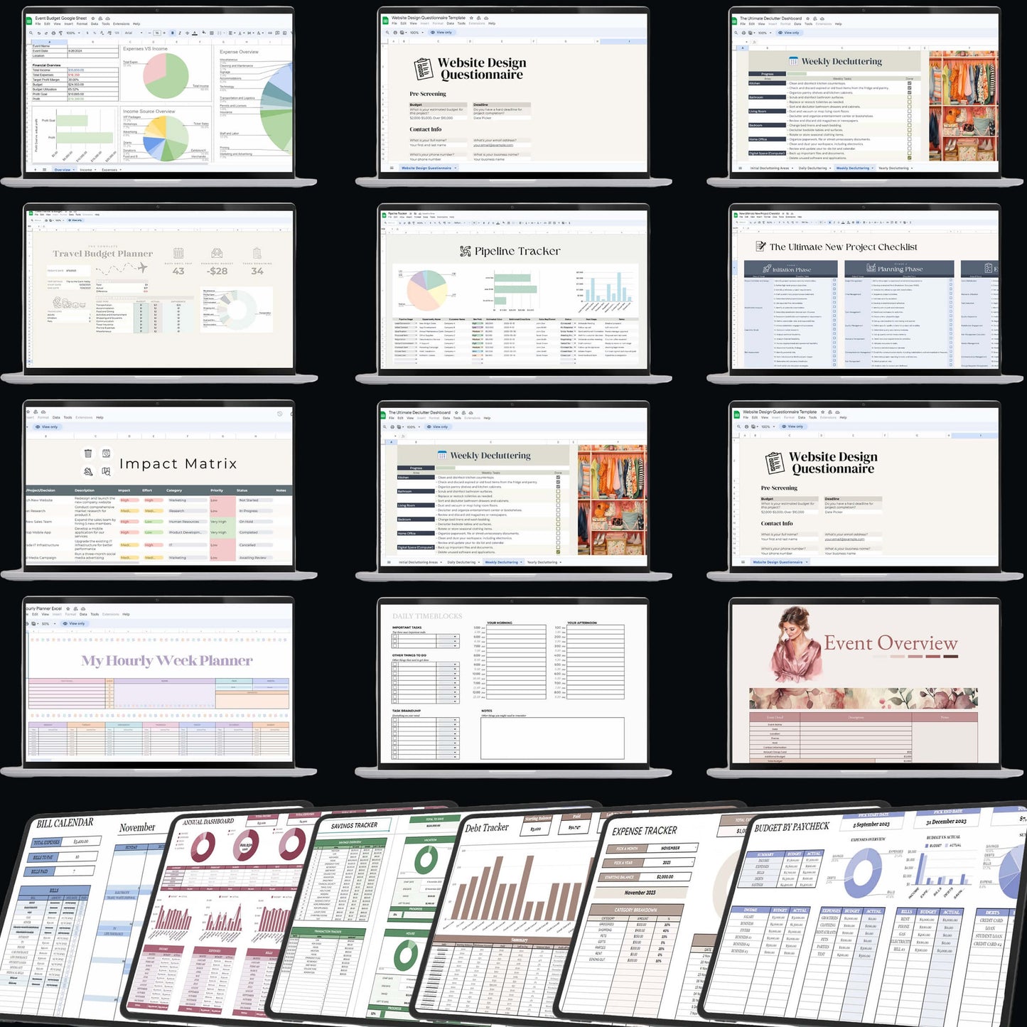 PLR Mega Spreadsheets Bundle, Premium Spreadsheet, Budget Spreadsheets, Google Sheets