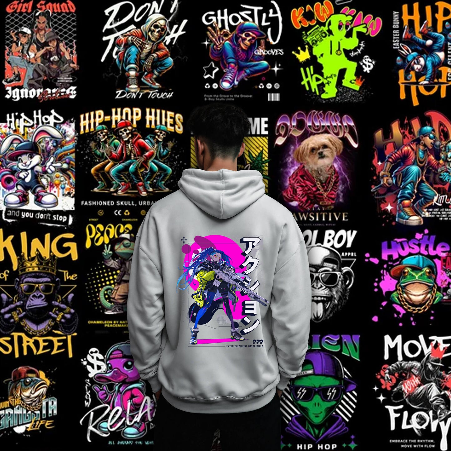 Ultimate POD Designs Mega Bundle, Latest Streetwear Design Bundle, T-Shirt Print Design, Hip Hop T-Shirt