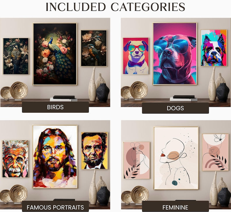 2000+ Digital Wall Art Prints: 50+ Niches, High-Res JPEG & PNG (Commercial Use, Instant Download)