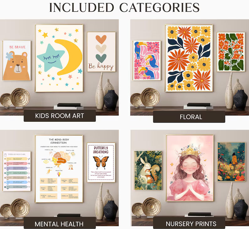2000+ Digital Wall Art Prints: 50+ Niches, High-Res JPEG & PNG (Commercial Use, Instant Download)