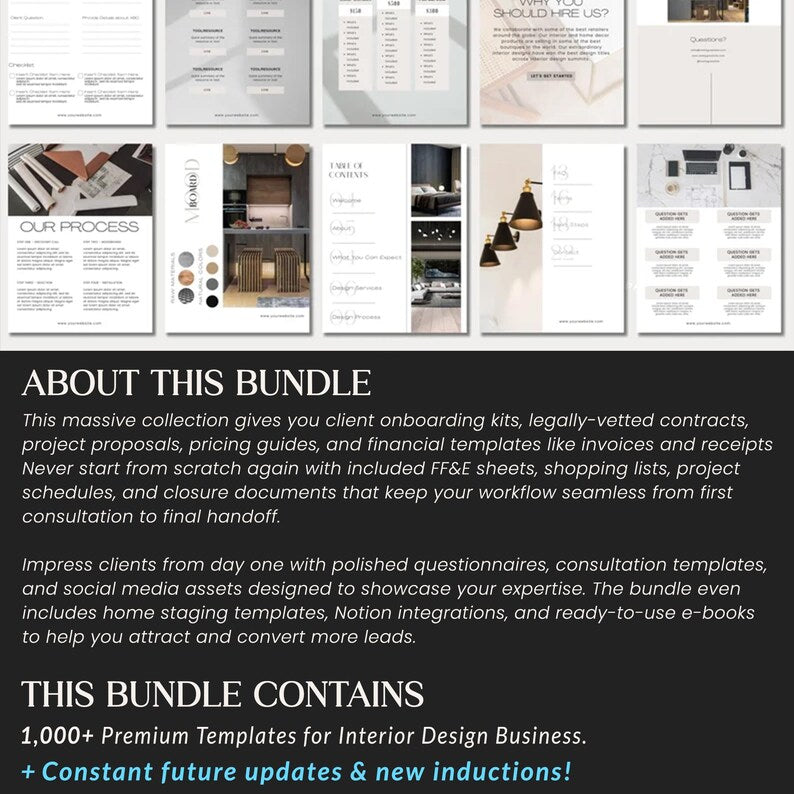Full Service Interior Design Mega Bundle, Service Templates, Interior Design Contracts, Interior Designer Complete Package, Mega Bundle