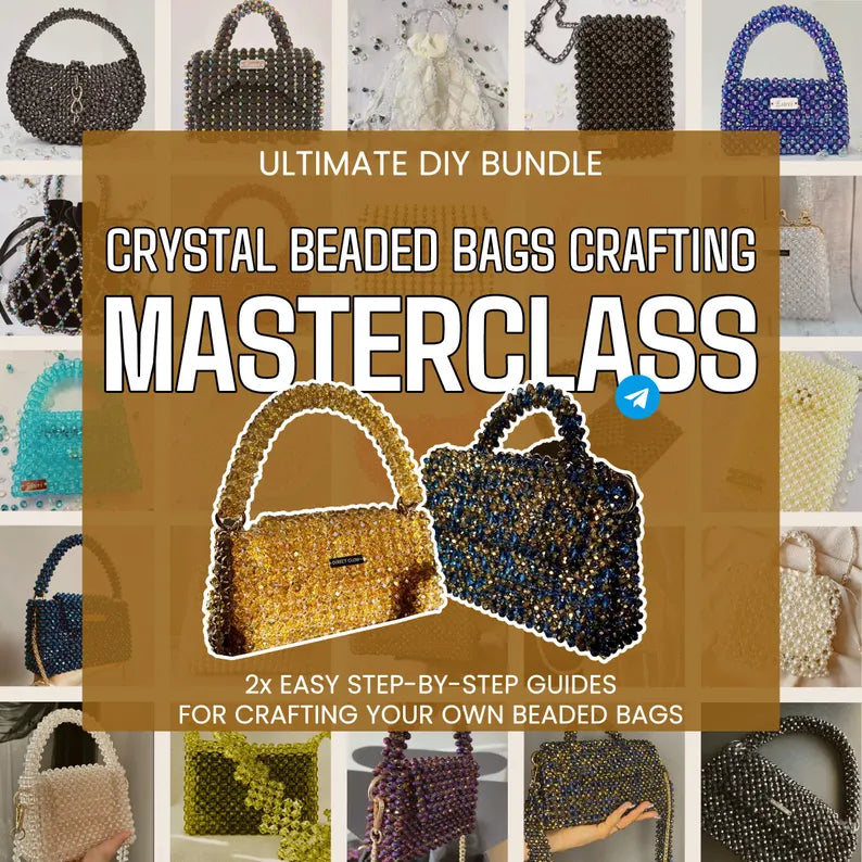 Beaded Bag Creation Masterclass, Detailed DIY Step by Step Bag Creation Guide, 2 in 1 Tutorials Guide, Beaded Bags Creation Video Tutorials