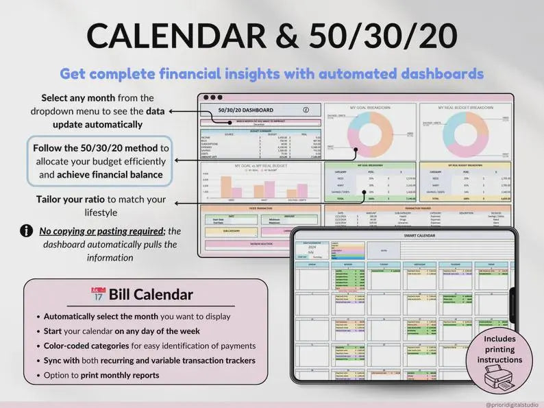 Paycheck Budget Spreadsheet: Google Sheets & Excel, Financial Planner (PDF Download)