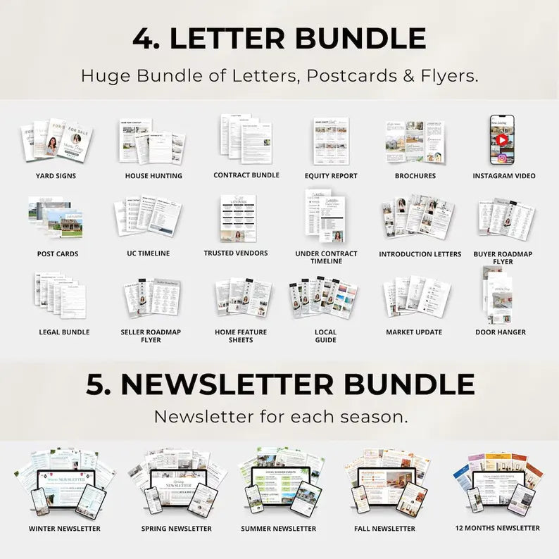 2025 Real Estate ALL-IN-ONE Templates, Real Estate Template Bundle, Canva Bundle, Canva Templates, Instagram Templates, Realtor Templates