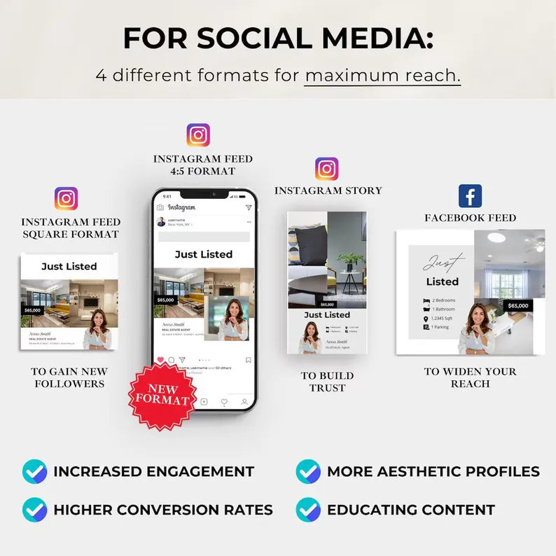 2025 Real Estate ALL-IN-ONE Templates, Real Estate Template Bundle, Canva Bundle, Canva Templates, Instagram Templates, Realtor Templates