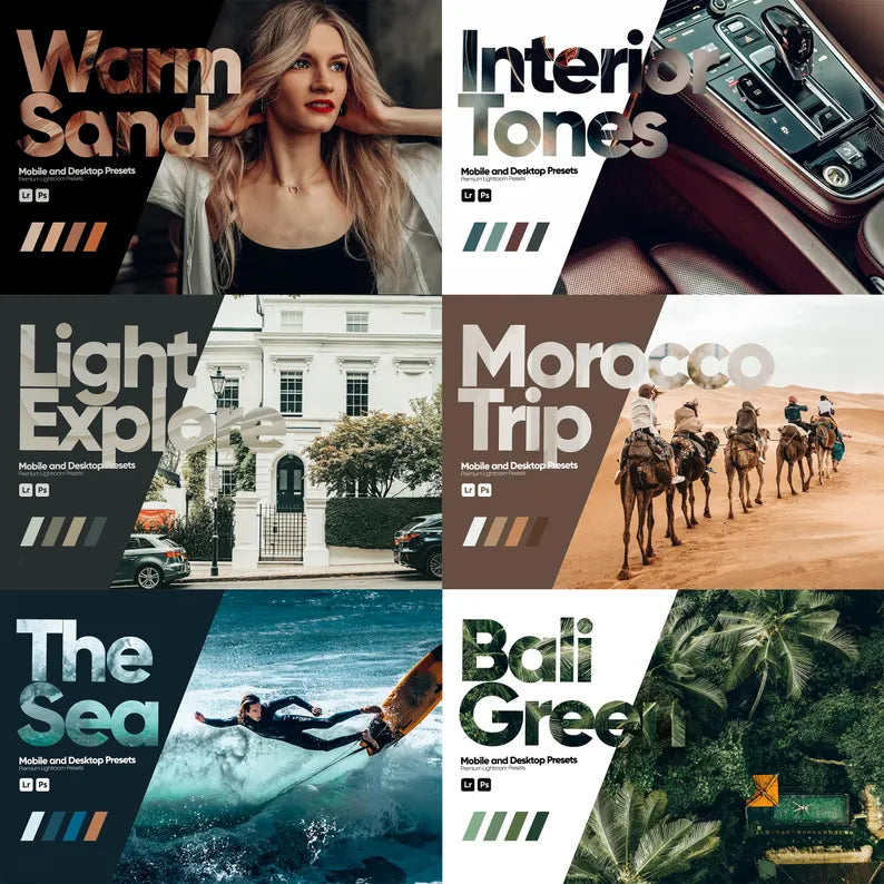 Boho Lightroom Presets Bundle: 2000+ Mobile & Desktop Photo Filters (Digital Download)