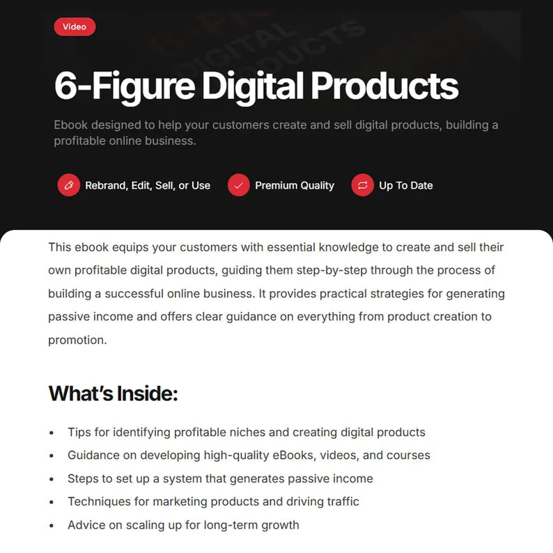 Digital Products Masterclass, Audio Course, Tool stack, Guides, E-Books, Bonuses, Set of 3 PLR info products bundle