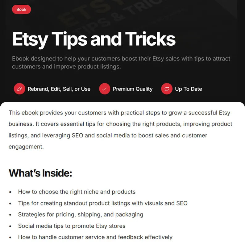 Etsy Success Masterclass, Audio, Video Course, Toolstack, Guides, E-Books, Bonuses, Set of 3 PLR info-products