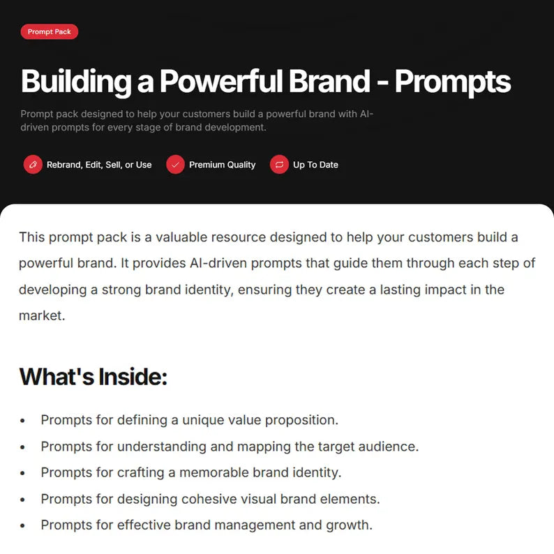 Ultimate Brand Creation Masterclass, Guides, Prompts, Tool Stack, Workbooks, PLR info products Bundle