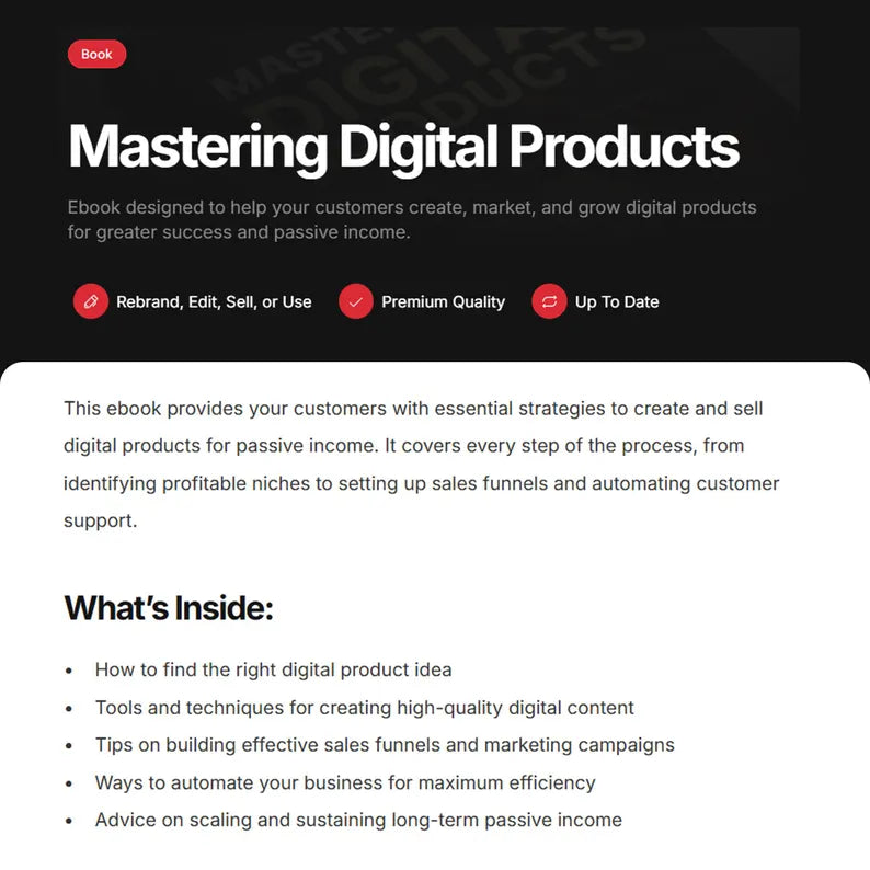 Digital Products Masterclass, Audio Course, Tool stack, Guides, E-Books, Bonuses, Set of 3 PLR info products bundle