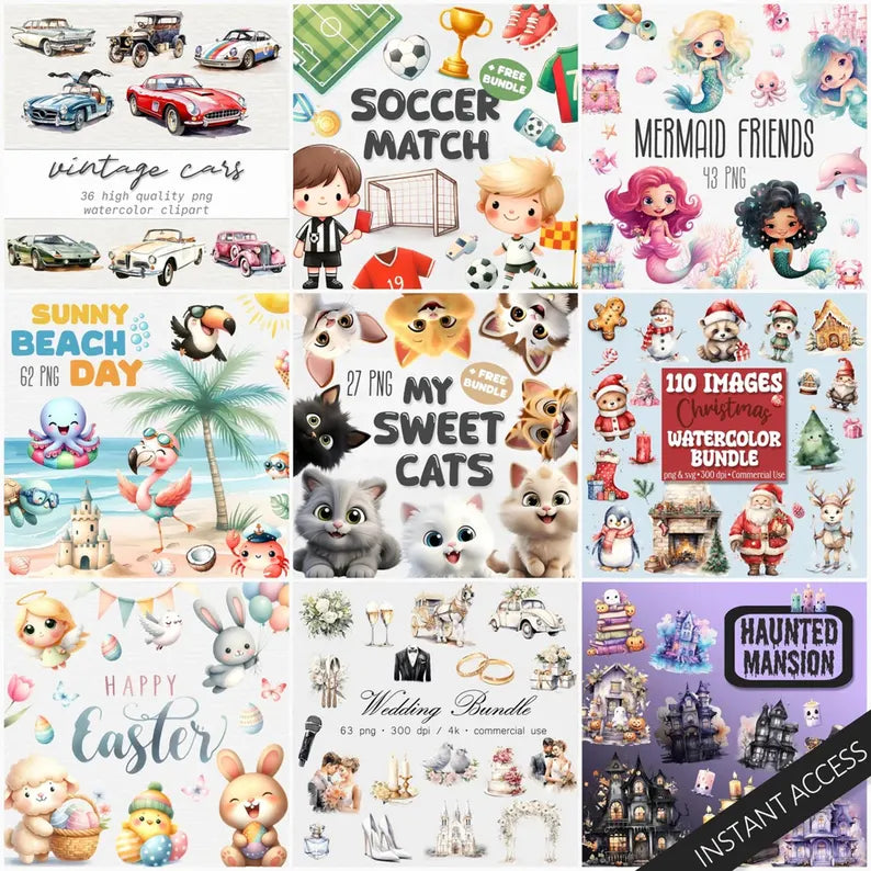 Ultimate Clip Art Mega Bundle, Most Versatile Clip Art Collection on Etsy, Anime Collection (Digital Download)
