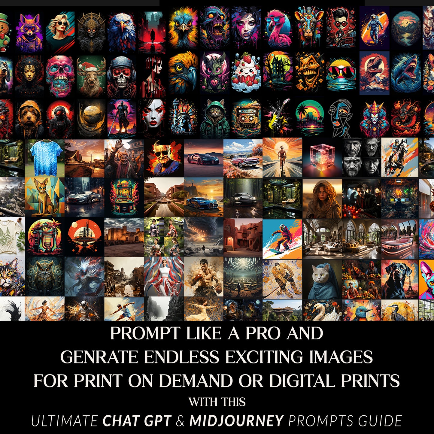 Ultimate AI Prompts Mega Bundle, Midjourney, Chat GPT prompts for power users, Design Creations Prompt Bundle