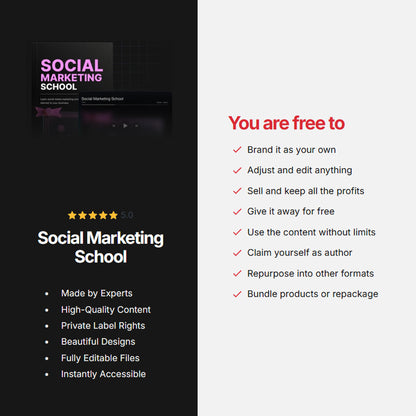 Social Marketing School | Ebook, Audio, Video Course | Social Media Strategy, Growth & Engagement Guide, Ultimate Social Media Masterclass