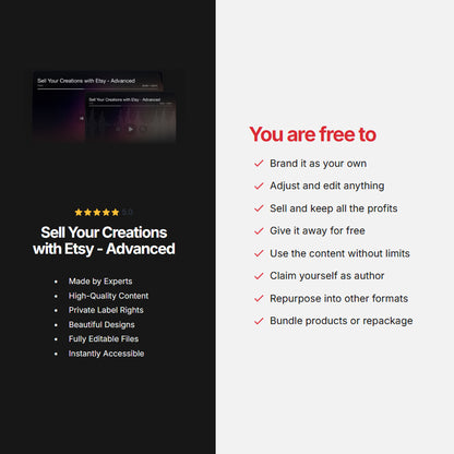 Sell Your Creations with Etsy Video & Audio Course | Etsy Marketing and Shop Growth Strategies, Etsy Growth Course, Etsy Learning Bundle
