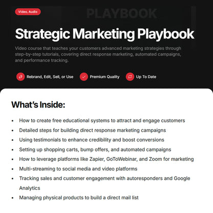 Strategic Marketing Playbook - Advanced