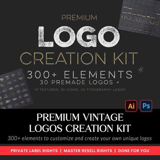 Logo Creation kit, Easily Create premium logos with 300+ Premium Logo Elements, Logo Maker
