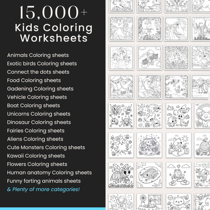 Kids Learning & Classroom Activities Mega Bundle, Teachers Parents Worksheets For Kids