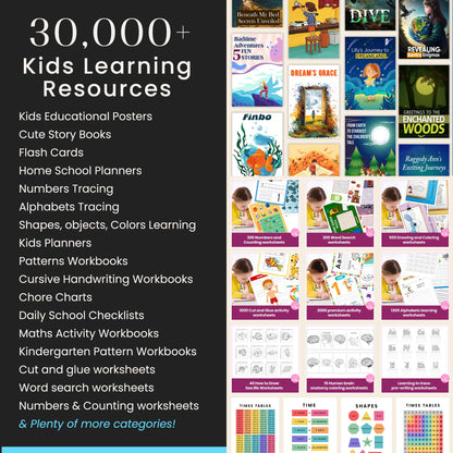 Kids Learning & Classroom Activities Mega Bundle, Teachers Parents Worksheets For Kids