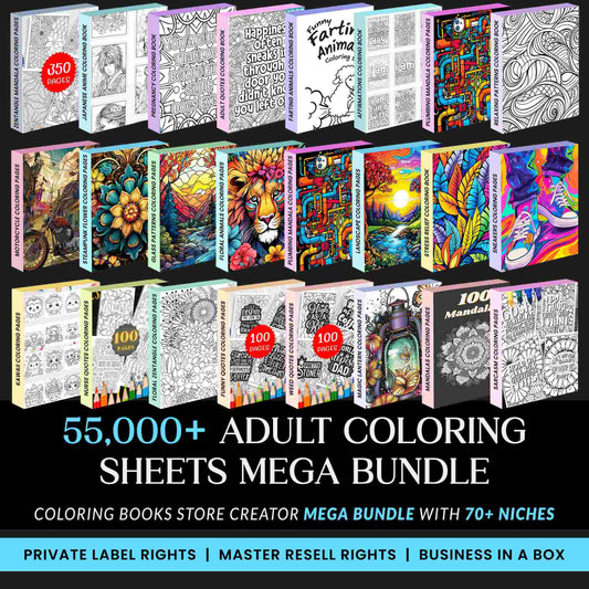 Adult Coloring Worksheets Mega Bundle, Ultimate Adult Coloring Sheets, Adult Coloring Sheets bundle