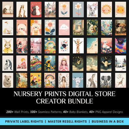 Kids Nursery Store Creator Bundle, Kids Nursery Prints and Patterns, Nursery Wall prints