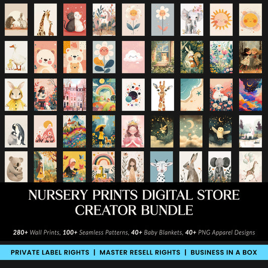 Kids Nursery Store Creator Bundle, Kids Nursery Prints and Patterns, Nursery Wall prints