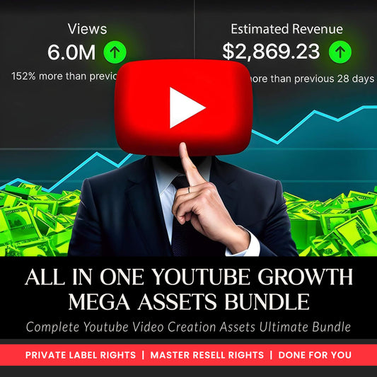 Youtube Growth Assets Mega Bundle, Transitions, Text Animations, Covers & Timelines, End Screens, Logo Animations