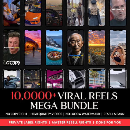Ultimate 100k+ Mega Reels Bundle, Ready made Content Creator Ultimate Bundle, Mega Reels Bundle