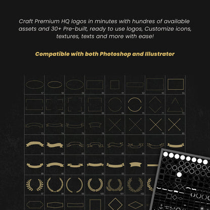 Logo Creation kit, Easily Create premium logos with 300+ Premium Logo Elements, Logo Maker