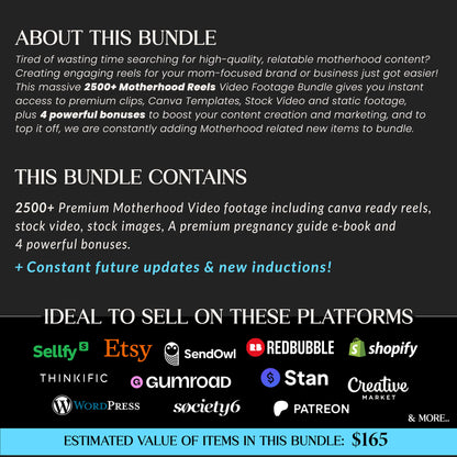 Ultimate Motherhood Reels Bundle, Ready made Hooks, Mom Creator Bundle, Faceless Mom Reels