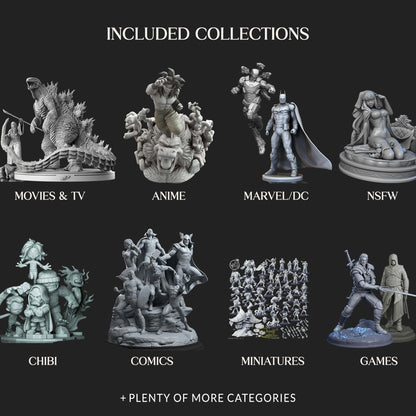 Ultimate STL mega pack, 4800+ premium quality STL files, Marvel, Dc, Lotr, Dbz, Witcher, Starwars, Anime