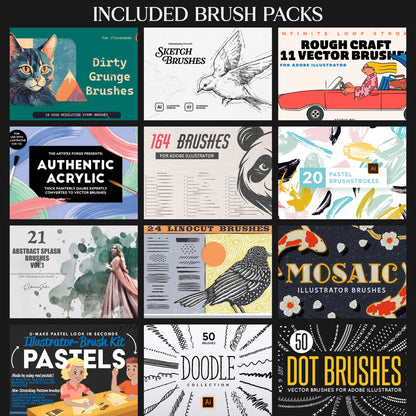 Ultimate Adobe Illustrator Brush Library Technical Bundle Professional Brushes Design, Adobe Illustrator brushes