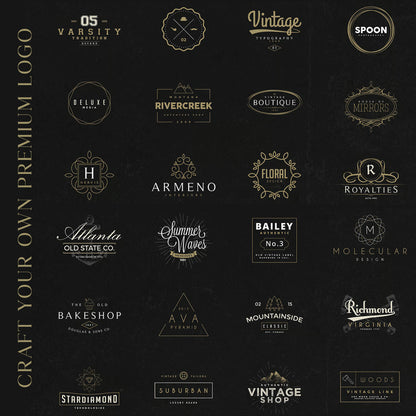 Logo Creation kit, Easily Create premium logos with 300+ Premium Logo Elements, Logo Maker