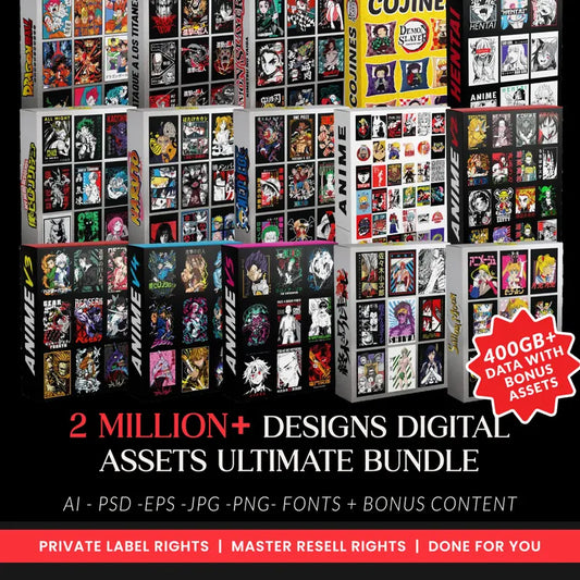 2 Million+ PNG Designs Mega Bundle: POD Assets (Digital Download)