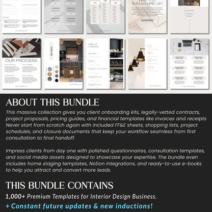 Full Service Interior Design Mega Bundle, Service Templates, Interior Design Contracts, Interior Designer Complete Package, Mega Bundle