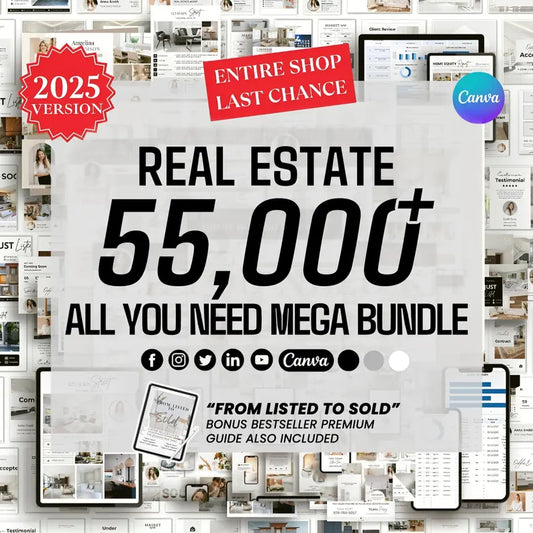 2025 Real Estate ALL-IN-ONE Templates, Real Estate Template Bundle, Canva Bundle, Canva Templates, Instagram Templates, Realtor Templates